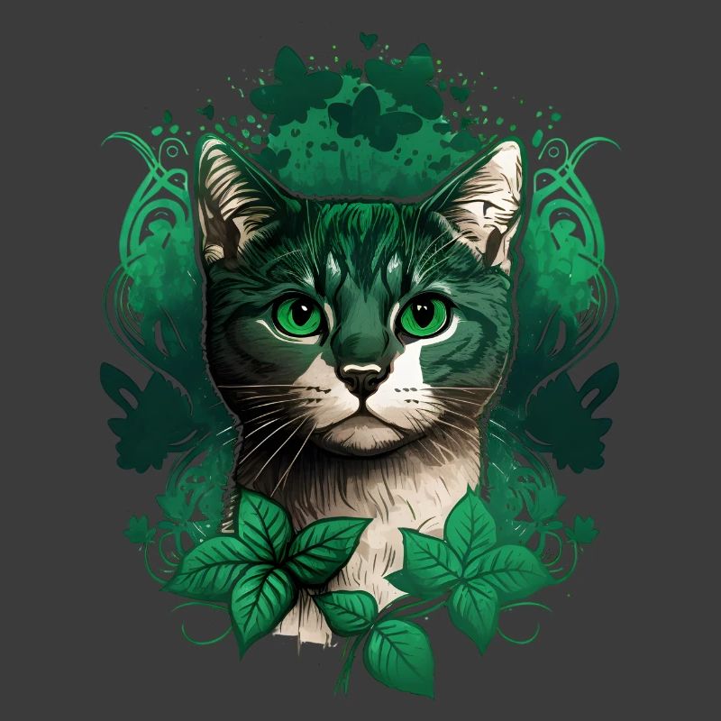 Katze mit Efeu Rahmen