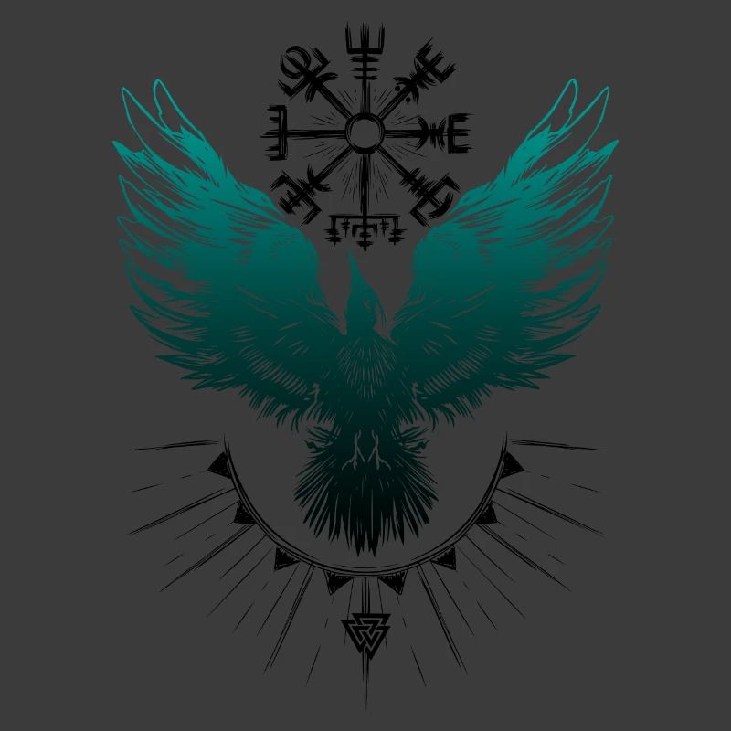 Wikinger Rabe Vegvisir Valknut