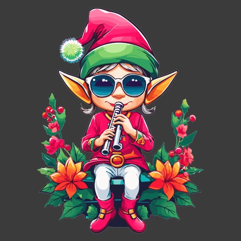 Weihnachts Elfe mit Flöte