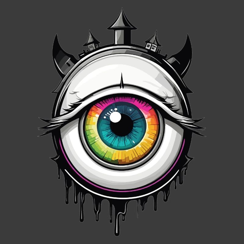 Auge mit Hörnern