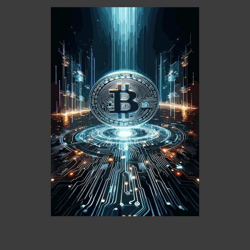 Futuristic Bitcoin Digital Artwork