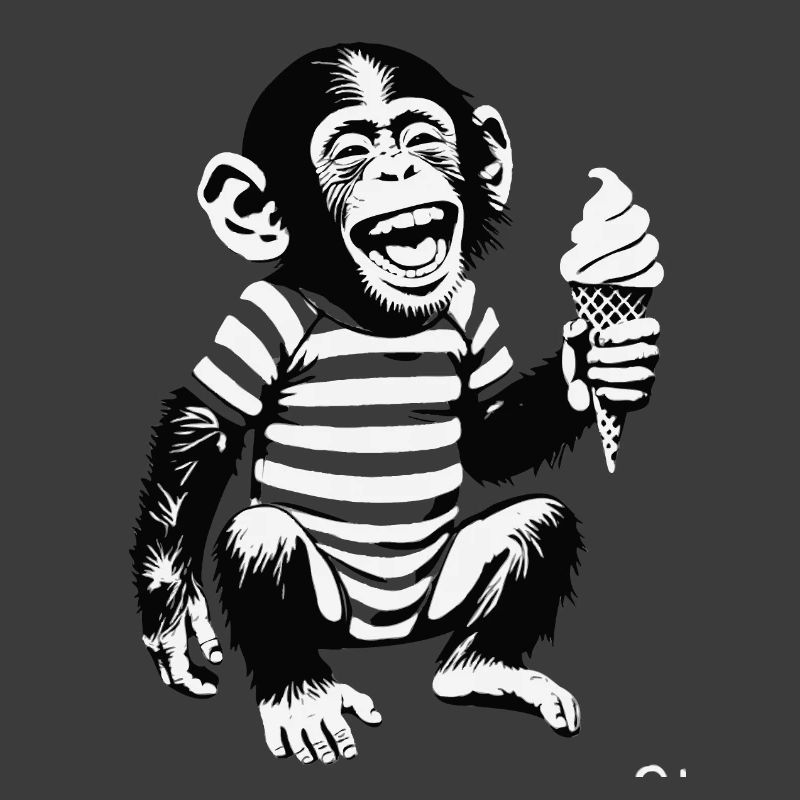 Verspielter Affe mit Eiscreme-Design