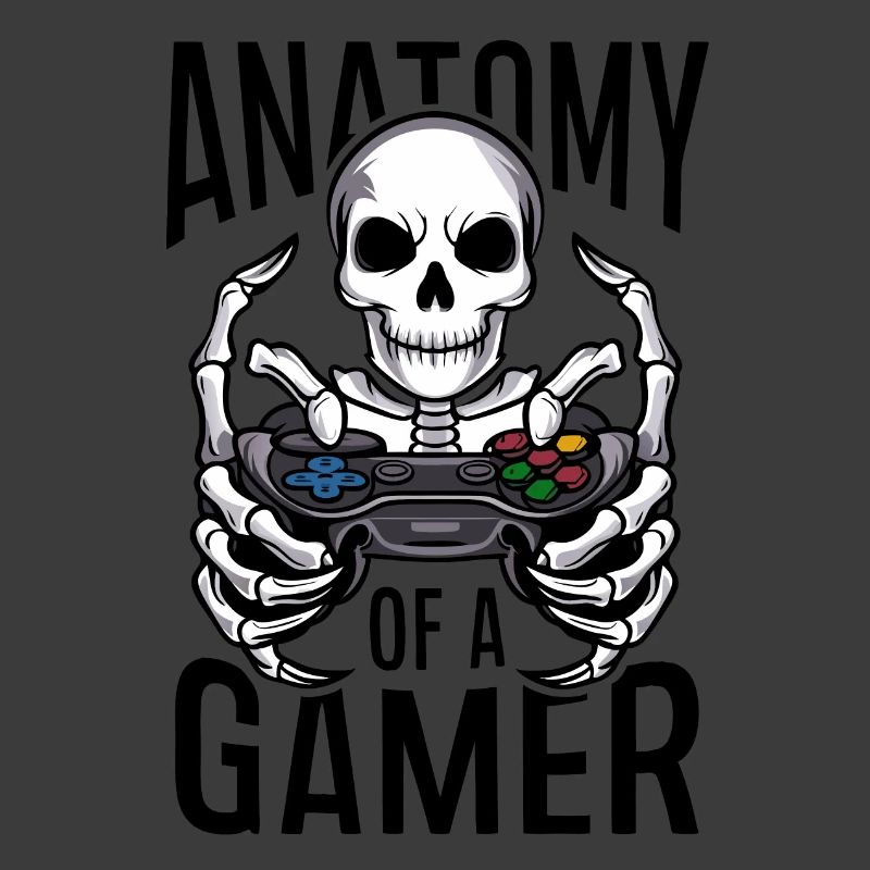 Gamer Skeleton mit Gamecontroller