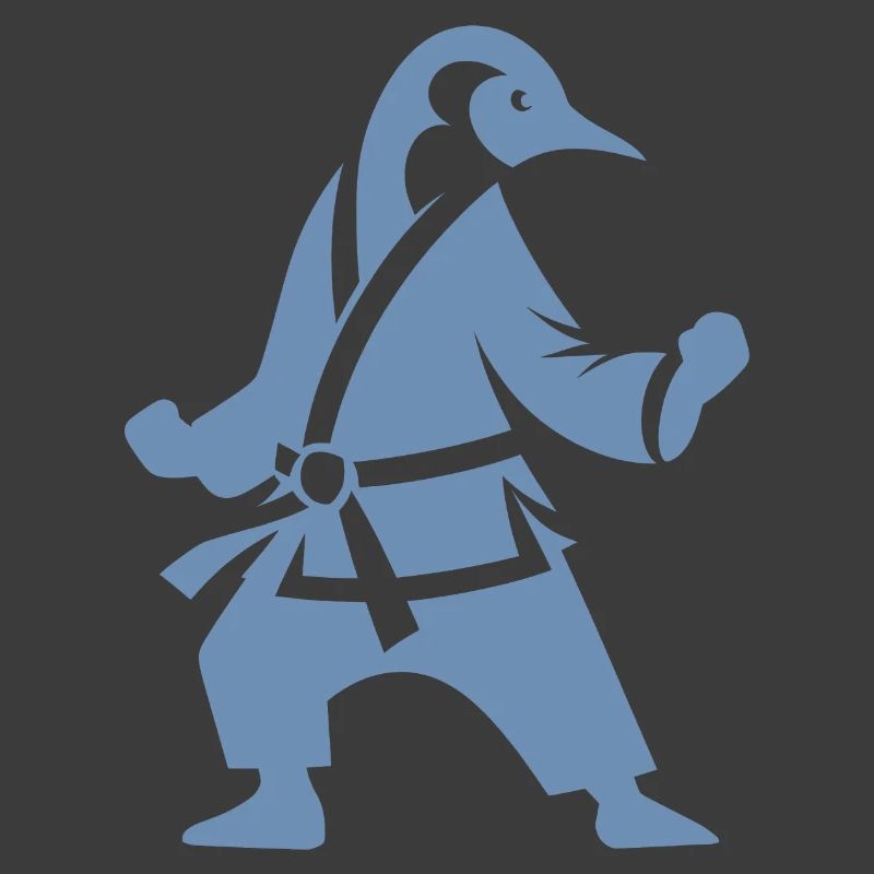 Pinguin Karate Kampfkunst Silhouette