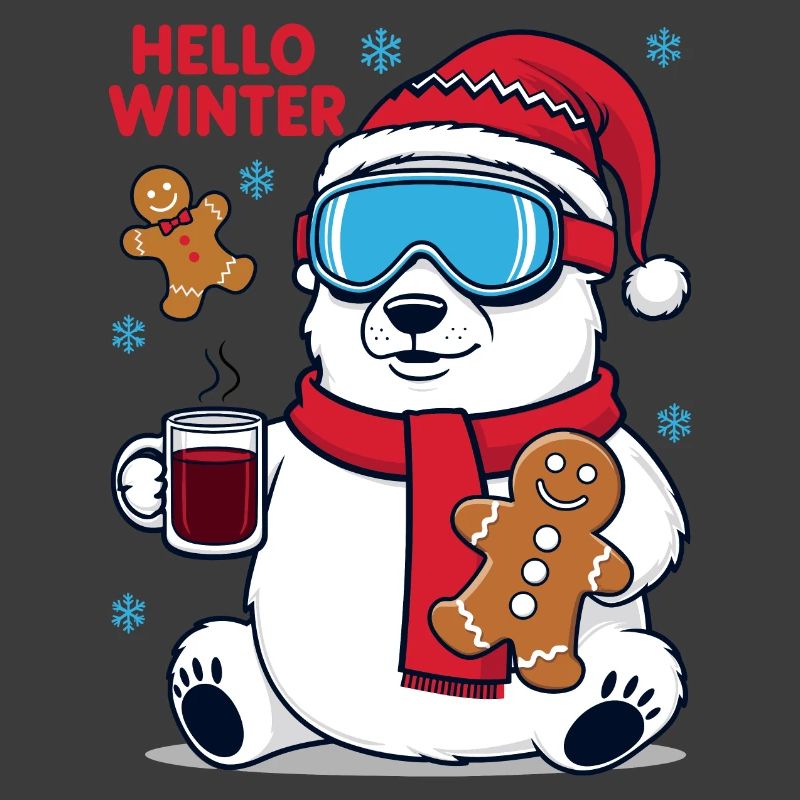 Polar bear with gingerbread