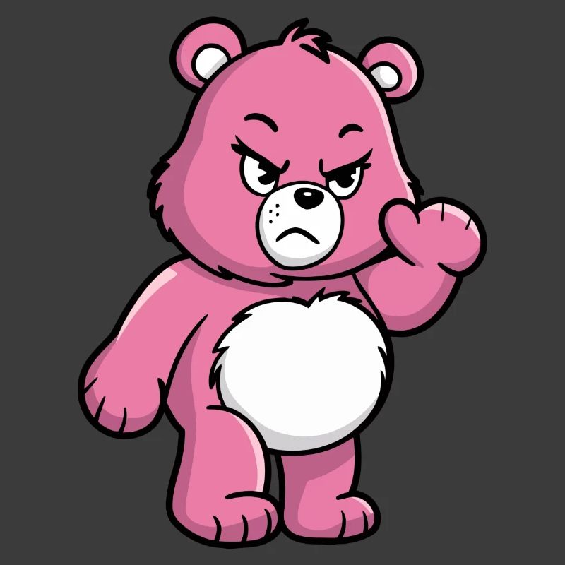 Wütender rosa Bär Karikatur