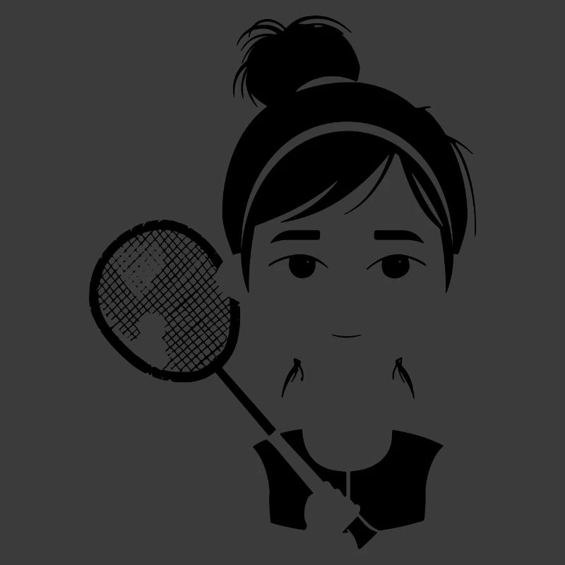 Badminton Player Cartoon Style