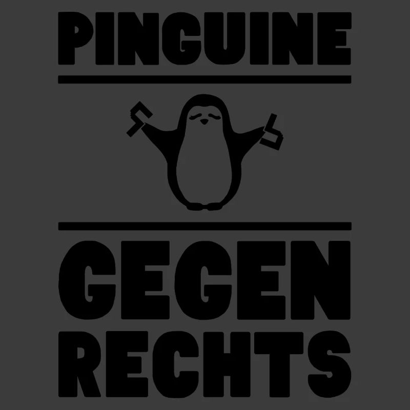 Pinguine gegen rechts / schwarz
