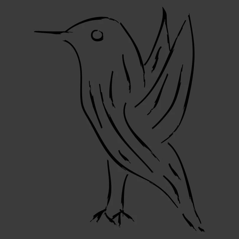 Vogel im japanischen Kalligraphie-Stil