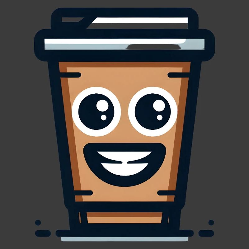 Fröhliche Kaffeetasse Illustration