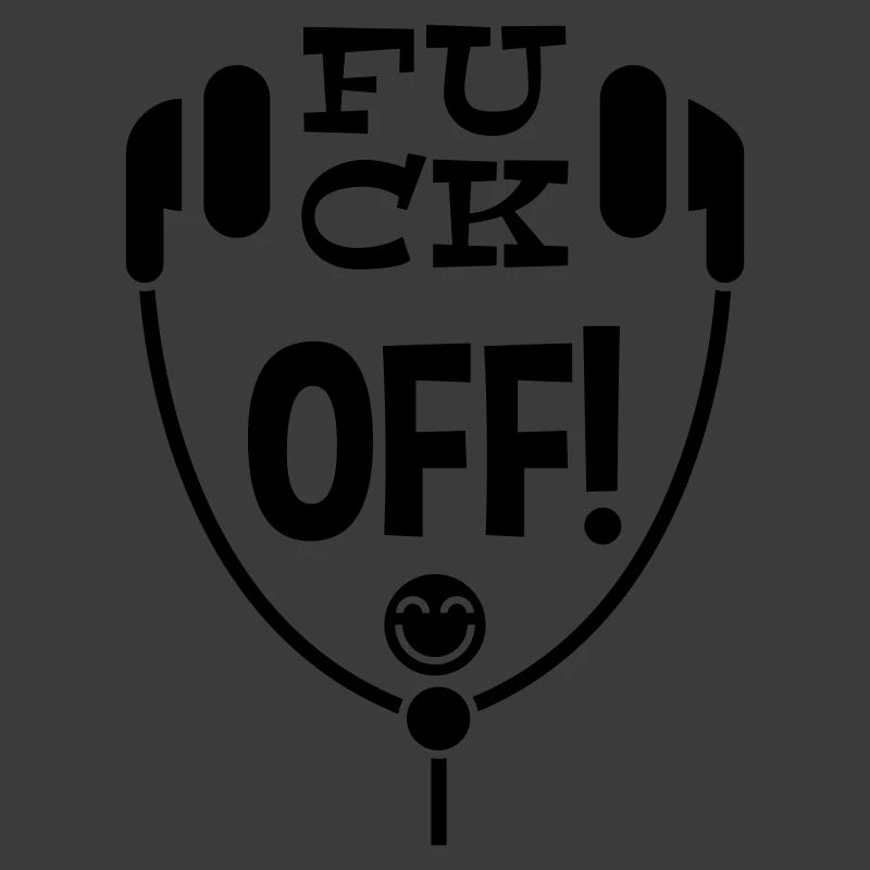 Humorous Headphone Artwork Featuring Unique Text a