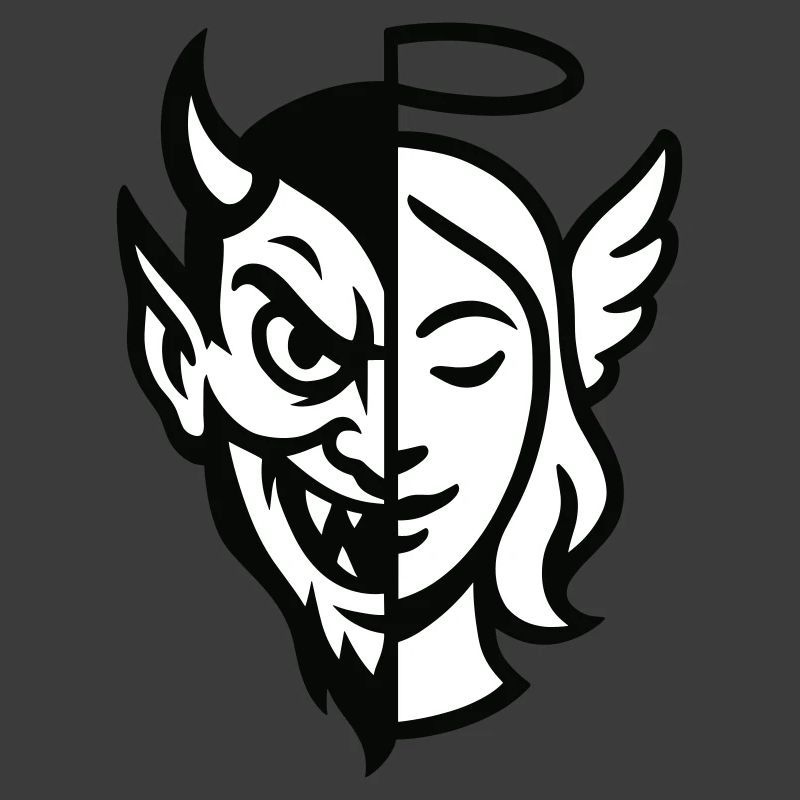 Split Face Dämon Engel