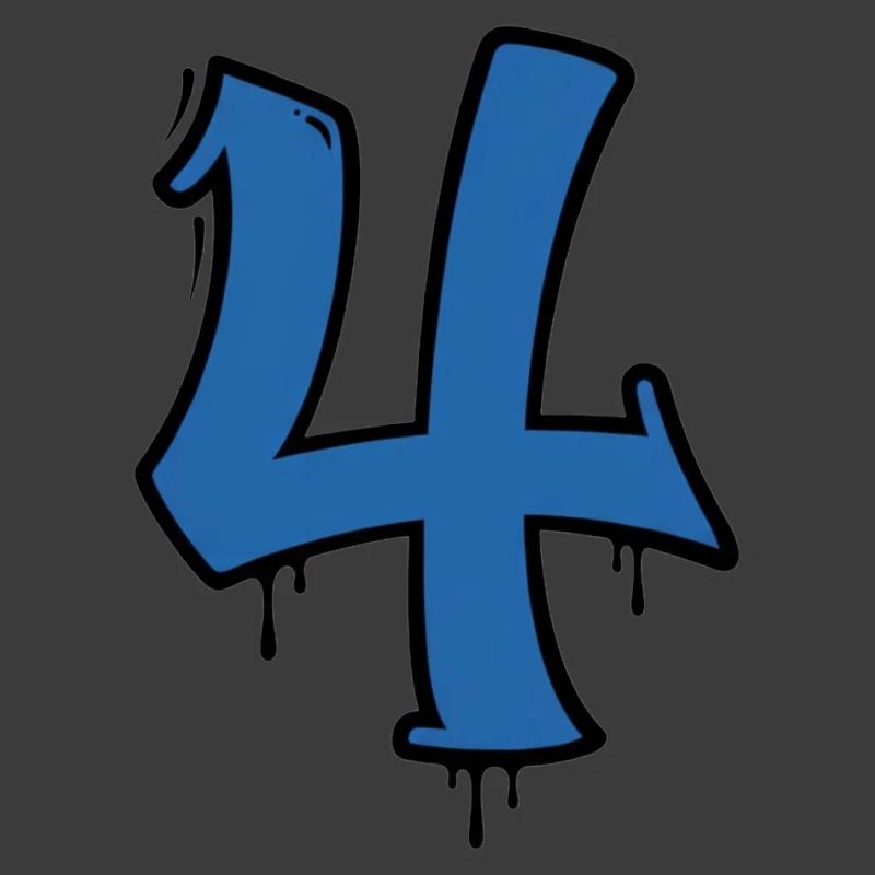 Graffiti Vier Blau Tropfen