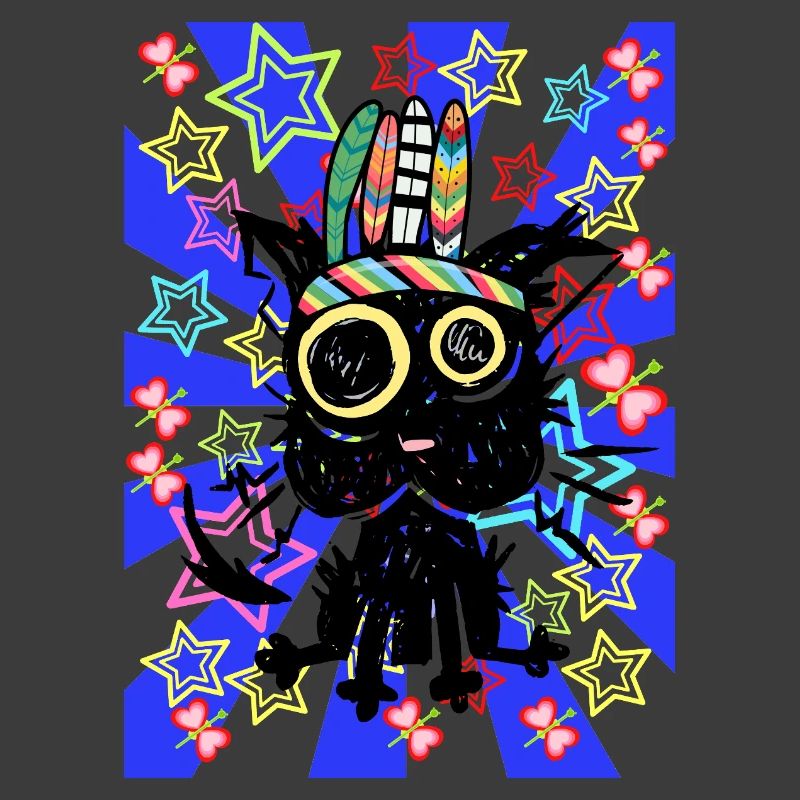 Katze Retro Kinder Hippie