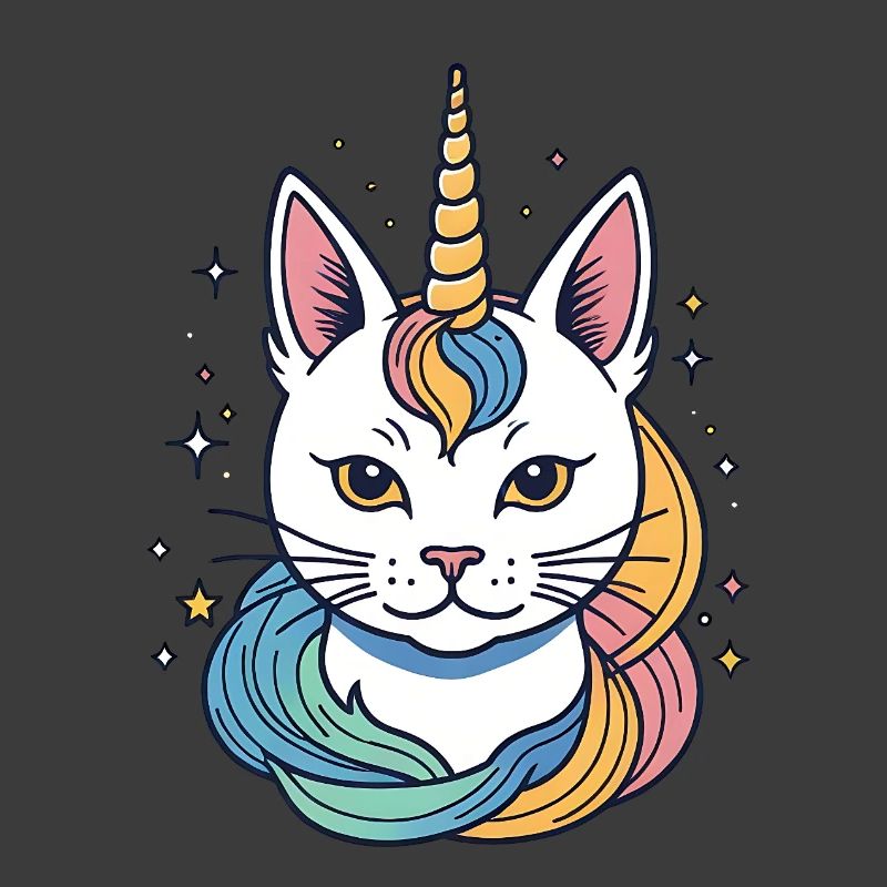 Regenbogen Einhorn Katze