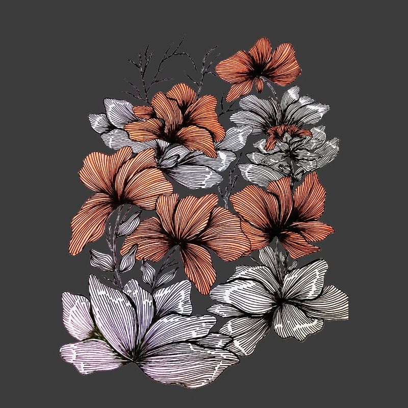 Lignes de fleurs brun gris – Design floral