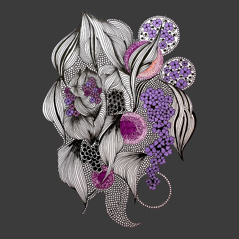 Blumen Zentangle in Lila