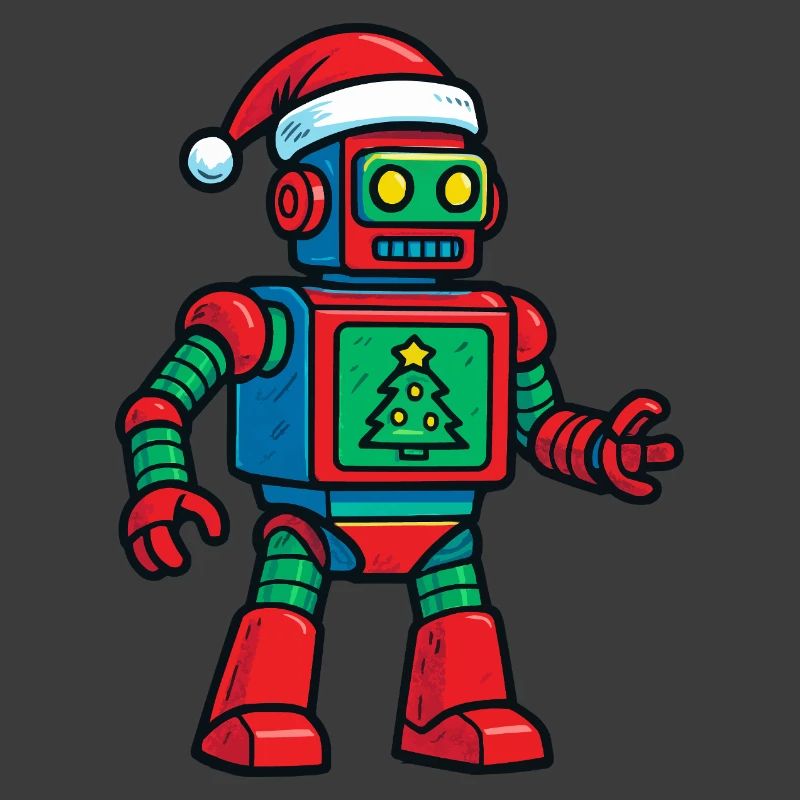 Robot with Christmas tree