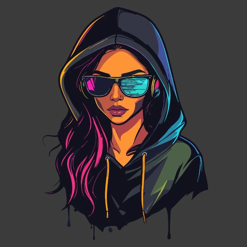 Hacker Programmer Developer Woman Portrait