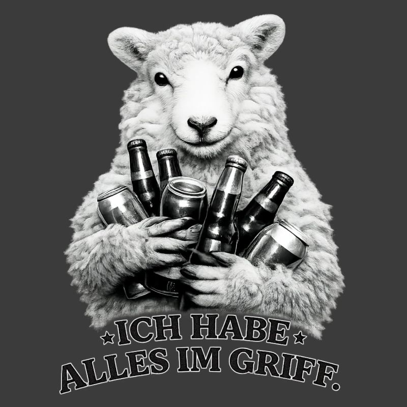Schaf mit Bierdosen Spruch