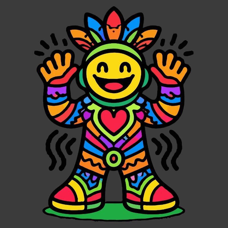 Bunte Sonnenfigur mit Herz