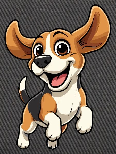 Fröhlicher Beagle Sprung