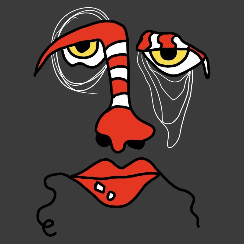 Abstract face with stripes