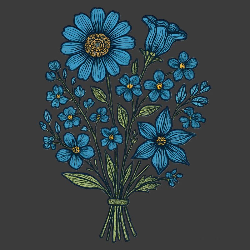 Blaues Blumenbouquet