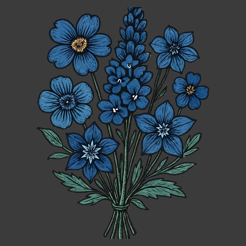 Blaues Blumenbouquet