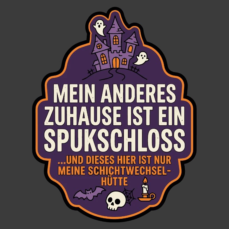 Spukschloss Zuhause lustiger Spruch