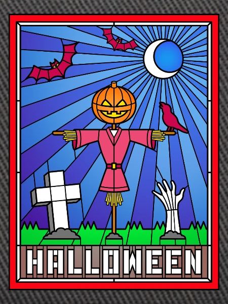 Halloween-Szene Buntglaskunst