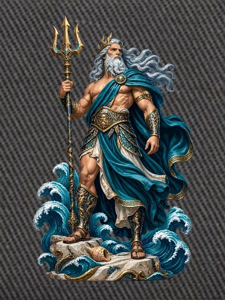 Meeresgott Poseidon im Sturm