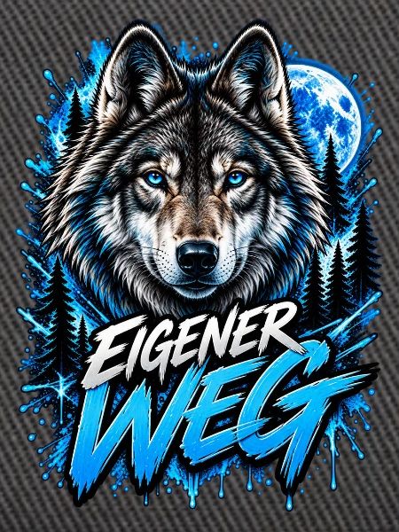 Neon-Wolf Mondnachtwald