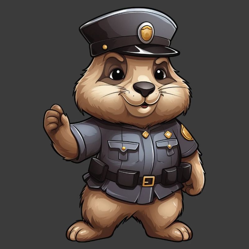 Murmeltier Polizist