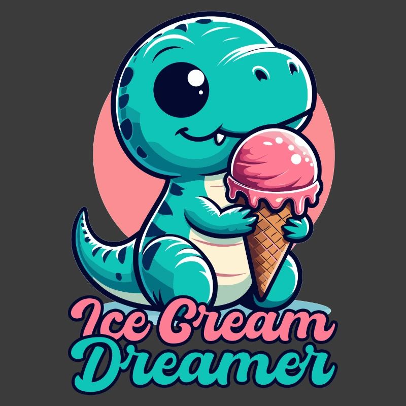 Eiscreme Träumer süßer T-Rex mit Eis Geschenk