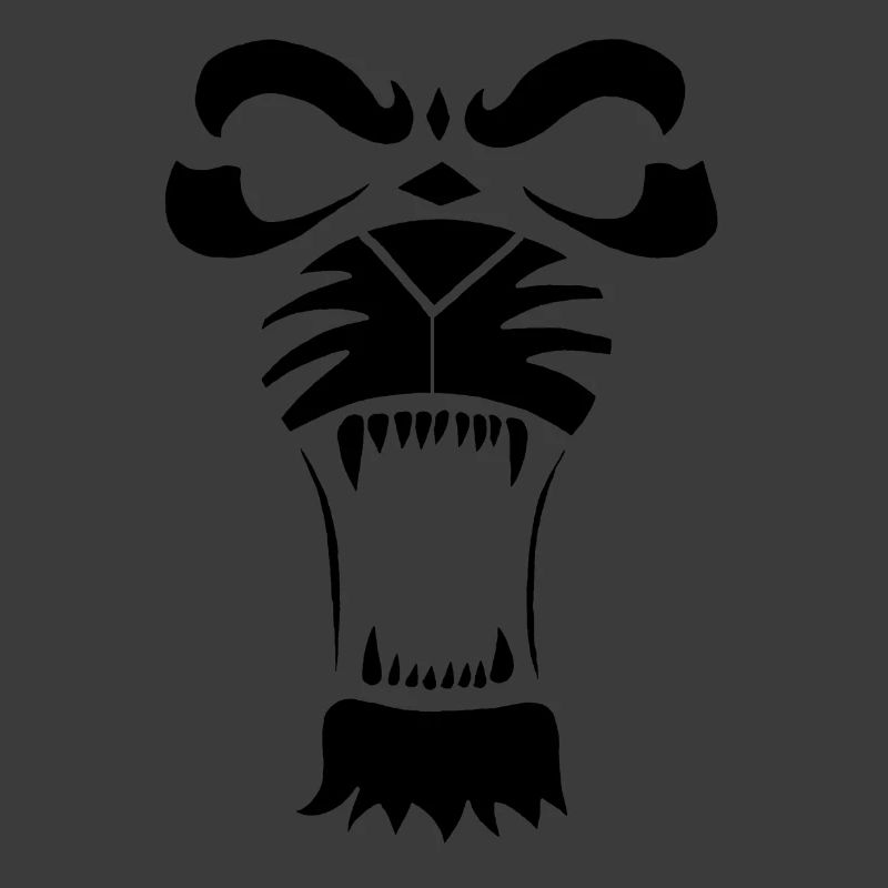 Raublöwe oder Tiger (Schwarz)