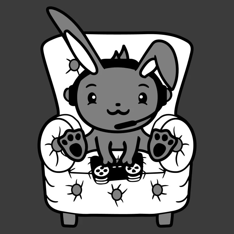Bunny Playing Controller Console Headset Gamer Nerd