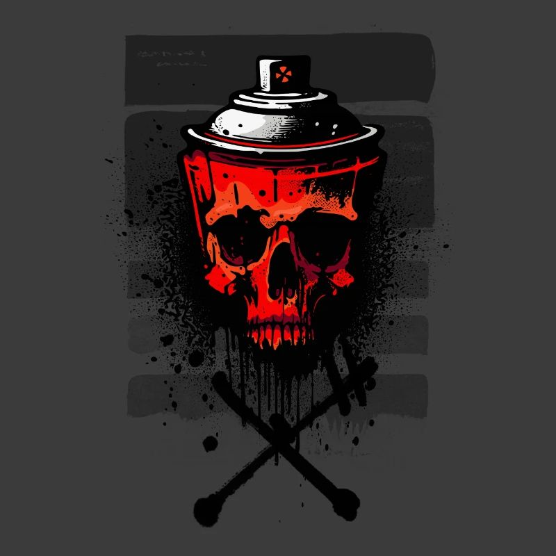 Rotes städtisches Schädelspray