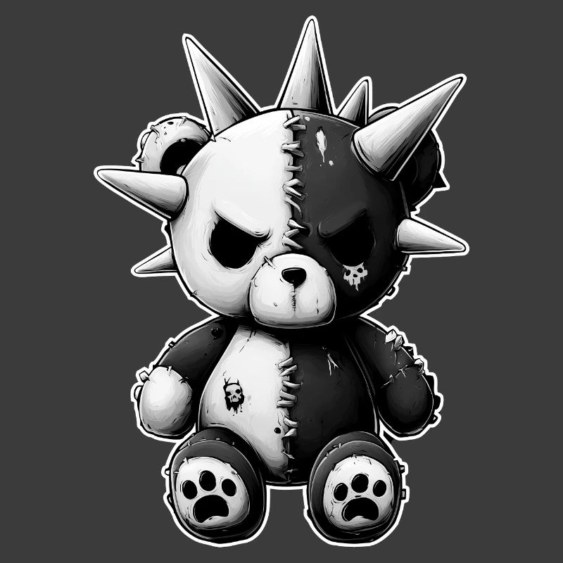 Split Skull Plush Bear Punk