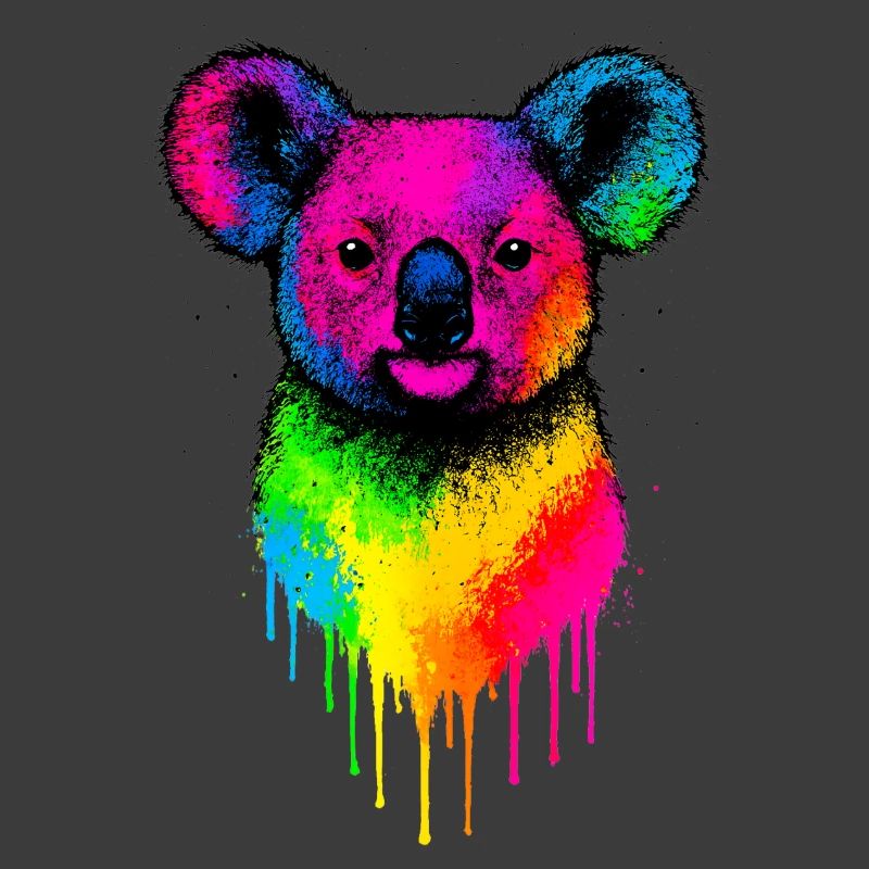 Regenbogen Koala Neon Splatter