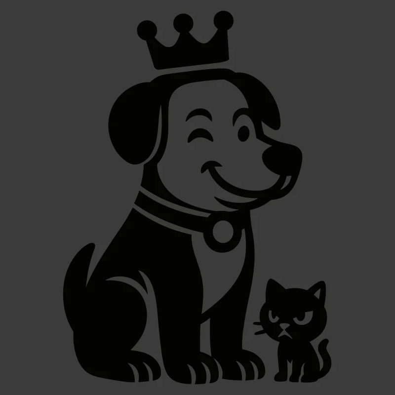 Königlicher Hund mit Katze