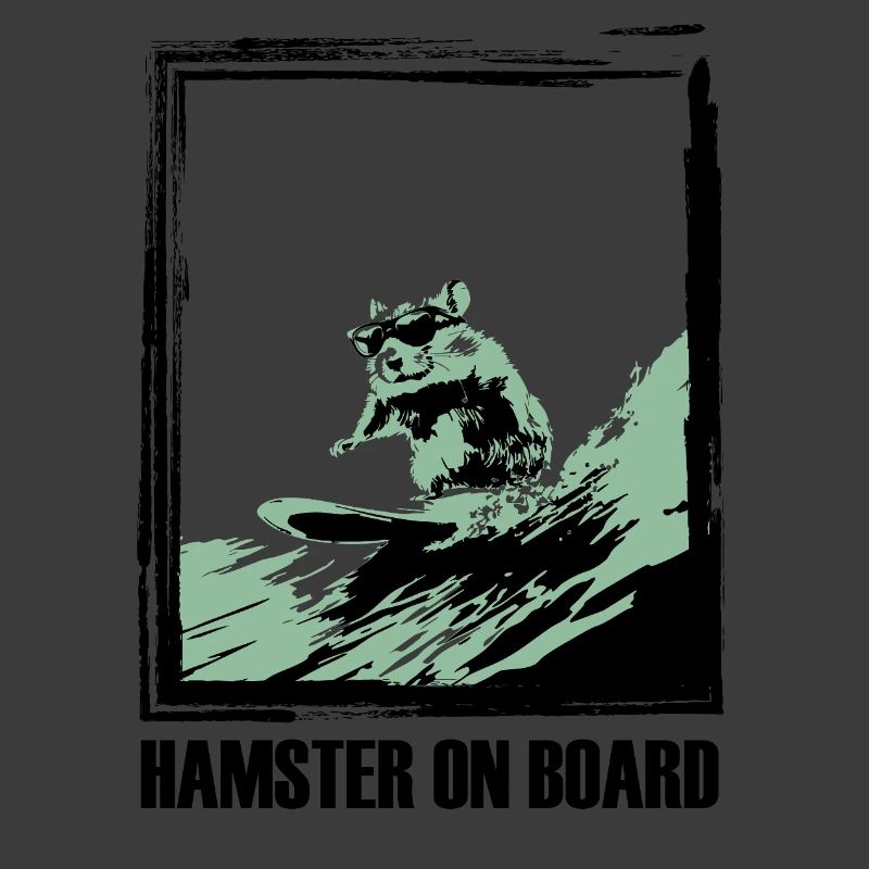 hamster auf surfboard
