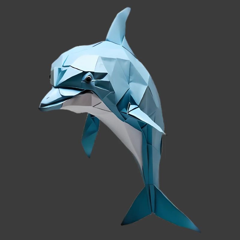 Bleu Low-Poly Dolphin