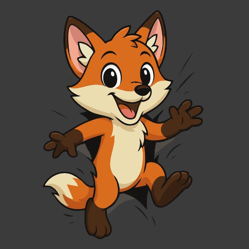 Fröhlicher Fuchs Sprung
