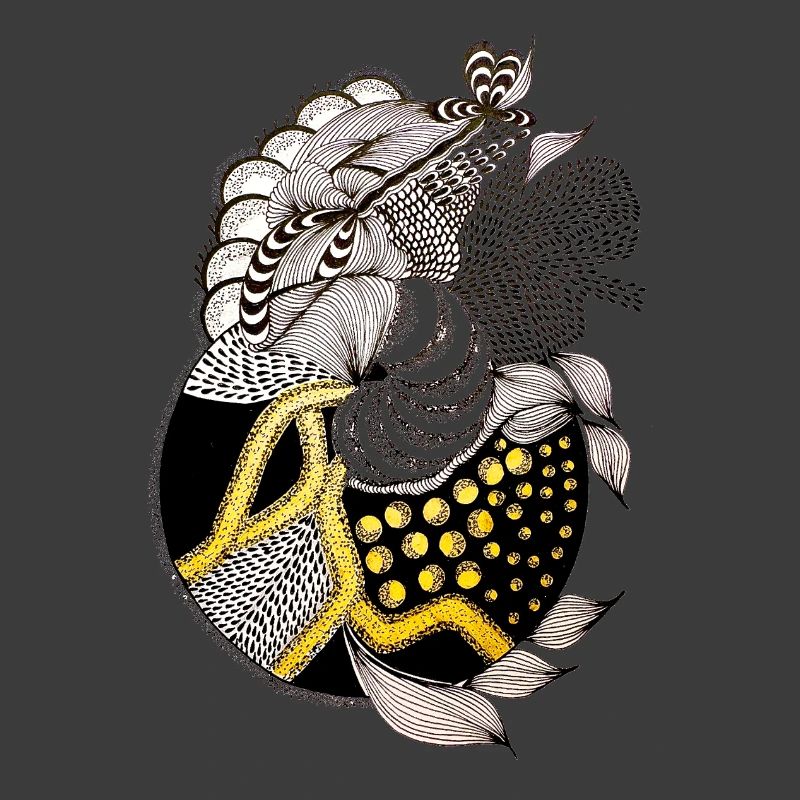 Fish pattern with gold accent