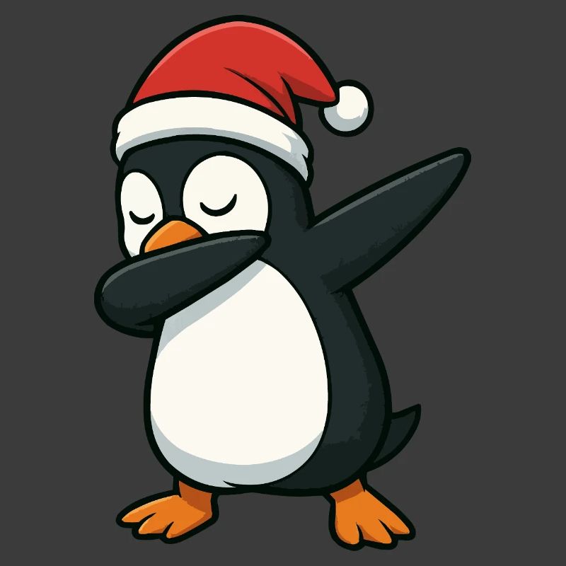 Penguin Santa Dab