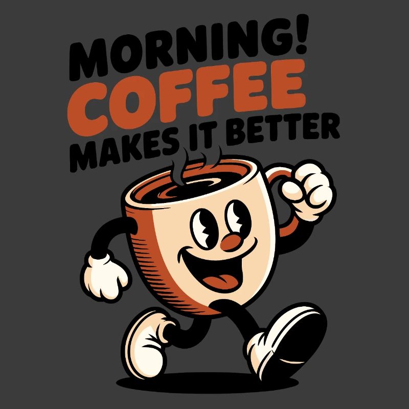 Retro Kaffeeheld Cartoon