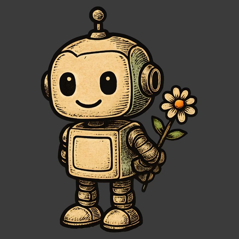 Robot mit Blume