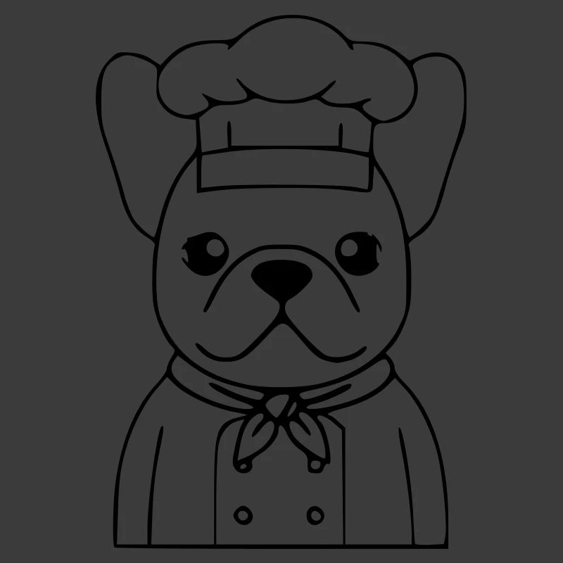 Frenchie Chef Baker Outline