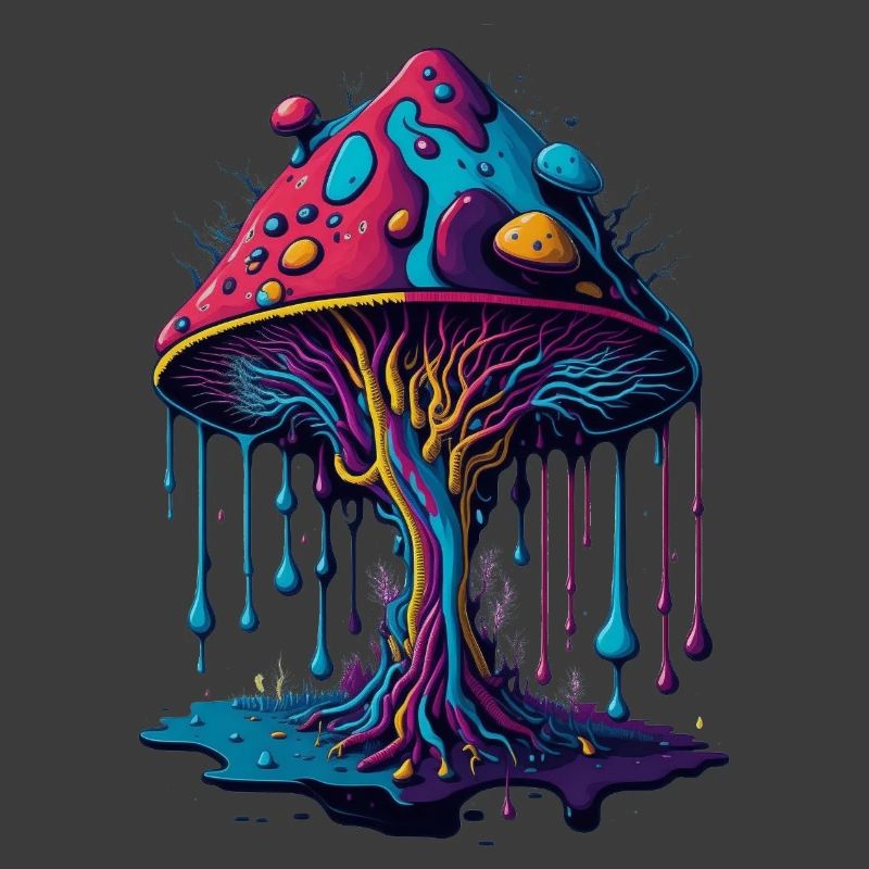 Psychedelischer Leuchtpilz Wald